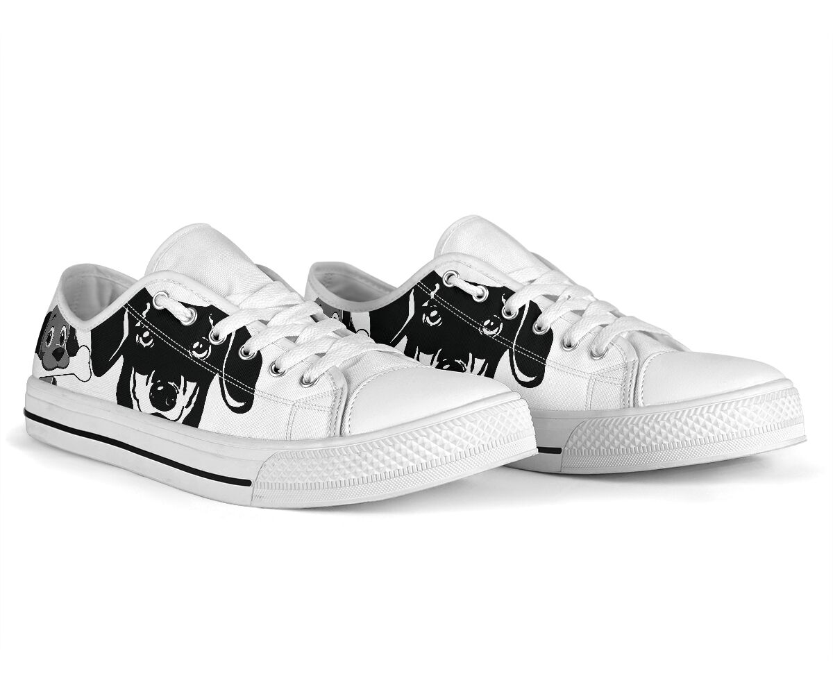 Dachshund Gnaw Bones- Low Top Shoe - Love Love Top Shoes