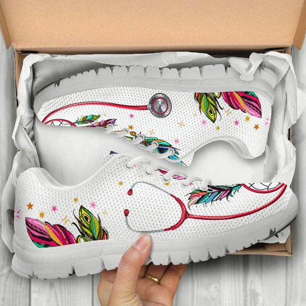 Nurse Dreamcatcher White Soles Sneakers, Running Shoes, Shoes For Women, Shoes For Men, Cust- Love Sneakers