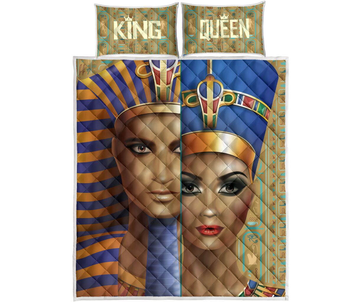 Egyptian King Queen - Bed Set - Love Quilt Bedding Set