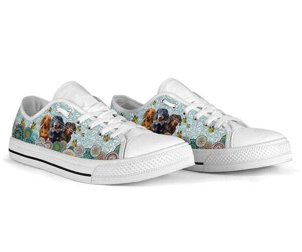 Dachshund Mandala Butterfly - Low Top Shoe - Love Love Top Shoes