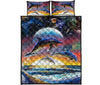 Dolphin Swimming In The Sky - Quilt Bed Set - Nnd - Love Quilt Bedding Set