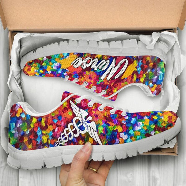 Nurse Paint Art White Sole Kd Sneakers, Running Shoes, Shoes For Women, Shoes For Men, Cust- Love Sneakers