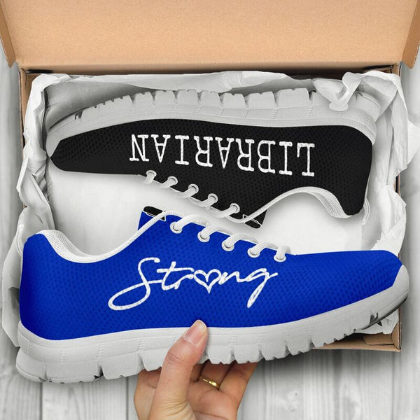Librarian Strong Royal Blue Black Sneakers, Running Shoes, Shoes For Women, Shoes For Men, C- Love Sneakers
