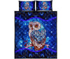 Owl Mandala Colorfull Art Galaxy Style Quilt Bed Set - Love Quilt Bedding Set