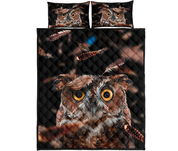 Owl Pattern Style Quilt Bed Set 8- Love Quilt Bedding Set