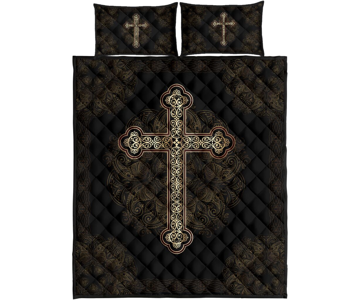 Cross Mandala Quilt Bed Set - Love Quilt Bedding Set