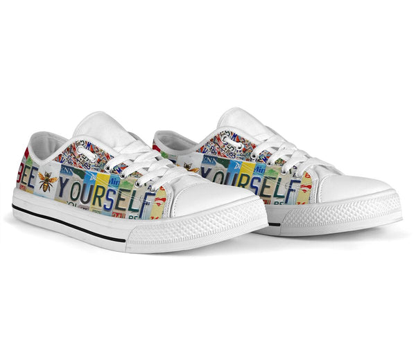 Bee Yourself License Plates Low Top Shoes