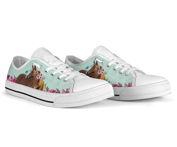 Horse Flower Butterfly Low Top  Shoes