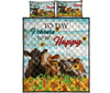 Cow Choose Happy - Bed Set - Nnl - Love Quilt Bedding Set