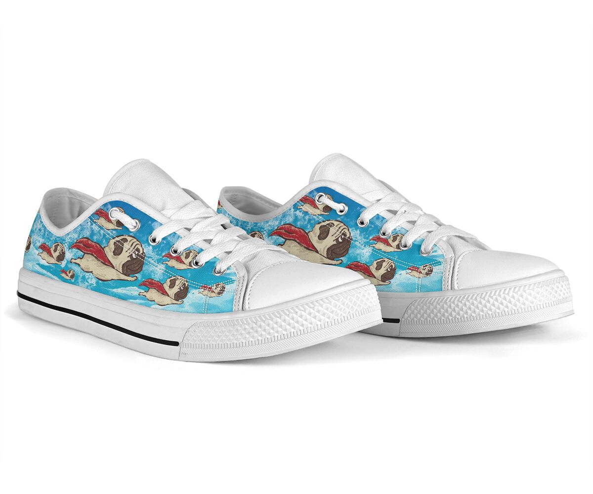 Pug Superman - Low Top  - Love Love Top Shoes