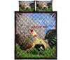 Chicken You And Me We Got This Art Style Quilt Bed Set - Love Quilt Bedding Set