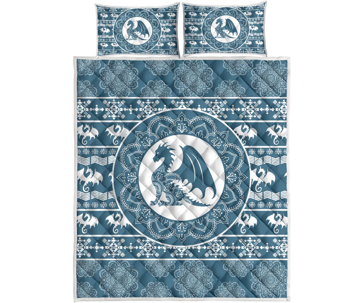 Dragon Mandala Quilt Bed Set - Love Quilt Bedding Set