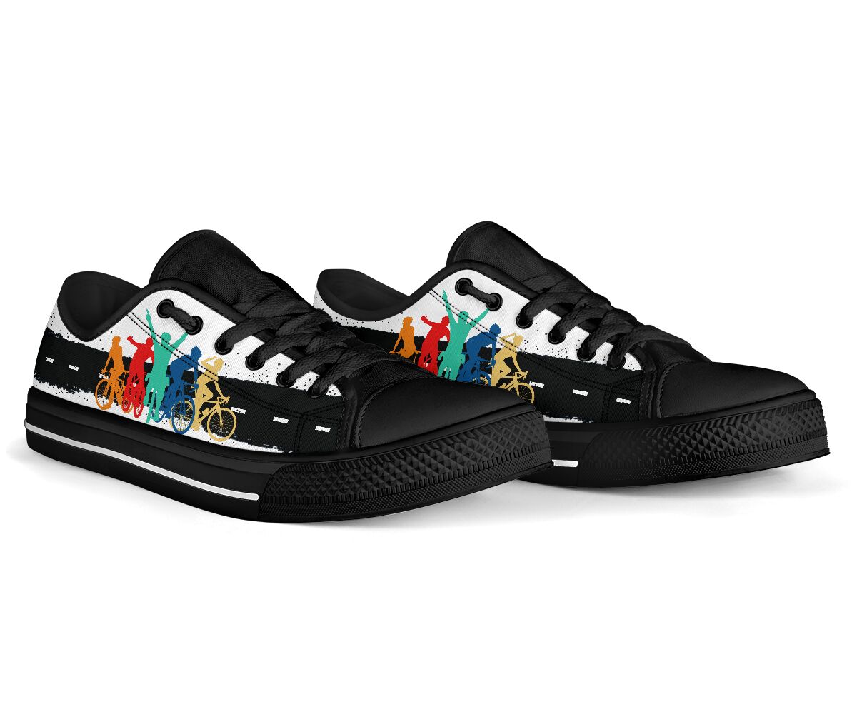 Cycling Color Art Low Top Shoes - Love Low Top Shoes