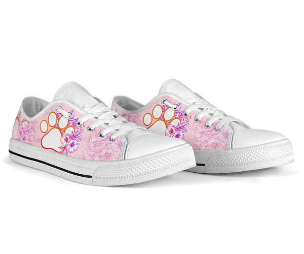 Dog Paw Flower - Low Top Shoe - Love Love Top Shoes