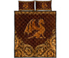 Dragon Leather Carving Style Quilt Bed Set 8- Love Quilt Bedding Set