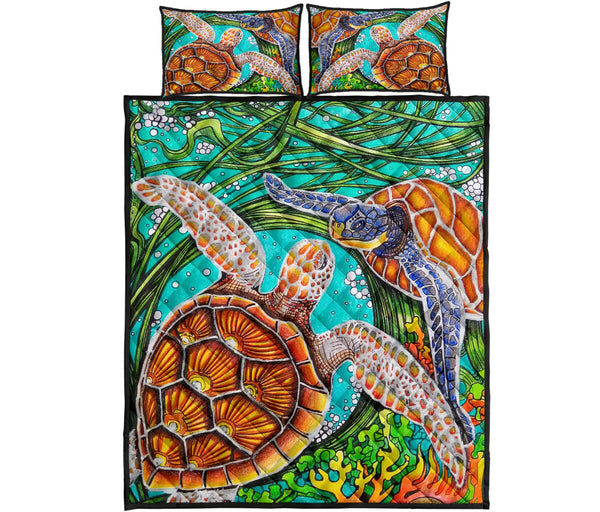 Turtle Art Quilt Bed Set 4893521