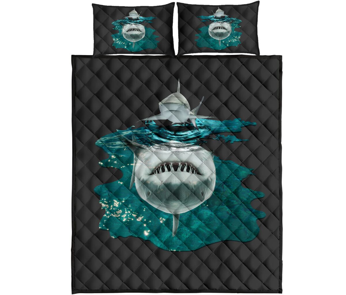 Shark Shadow Style Quilt Bed Set - Love Quilt Bedding Set