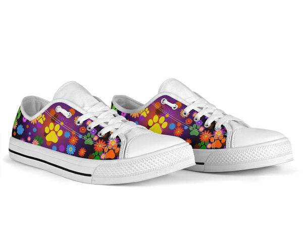 Dog Paw Flower Color - Low Top Shoe - Love Love Top Shoes