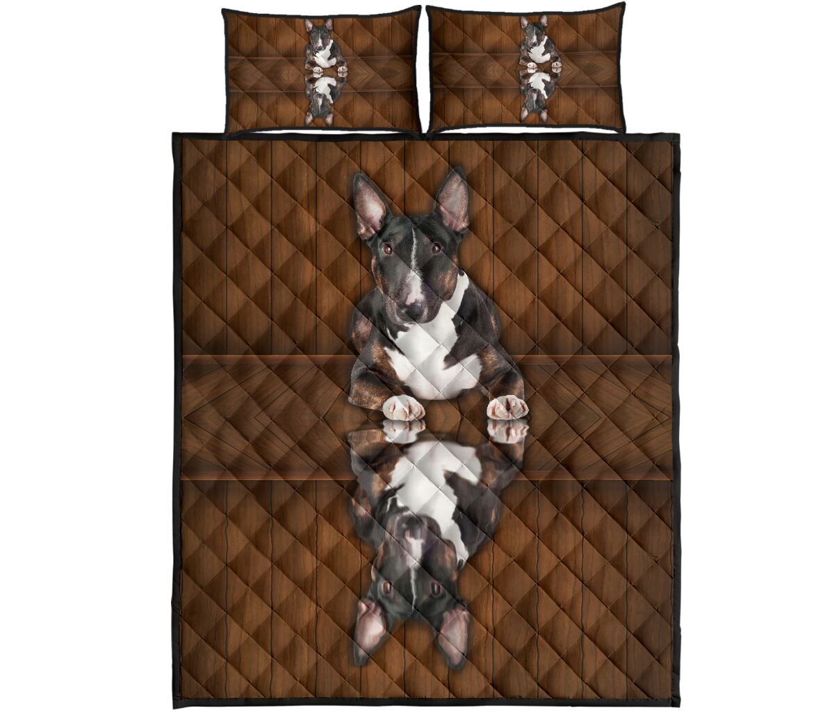 Bull Terrier Dog Quilt Bed Set - Love Quilt Bedding Set