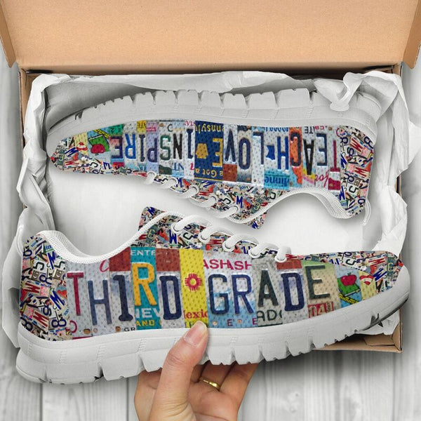 Third Grade License Plates Sneakers, Runni- Love Sneakers