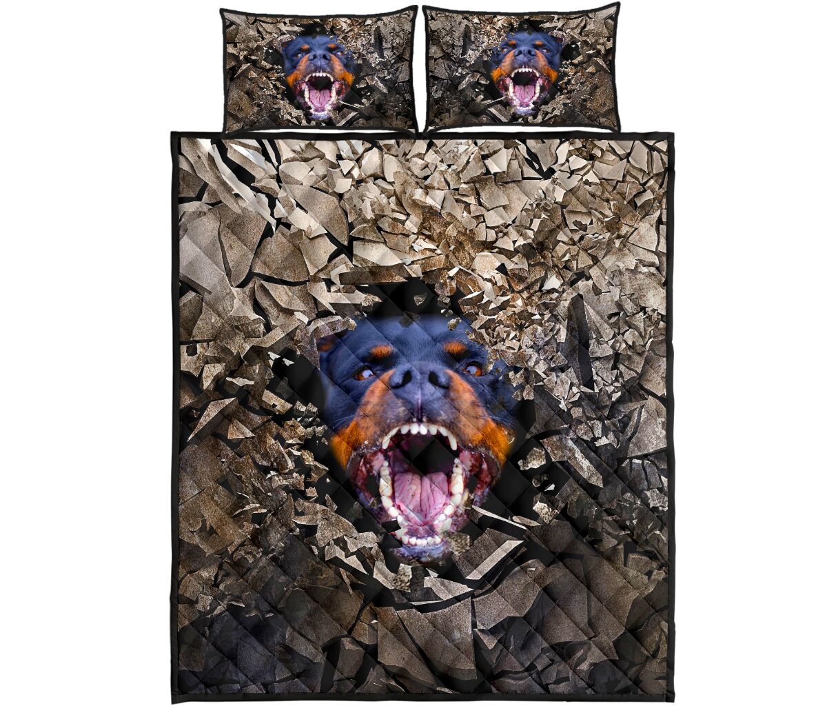 Rottweiler Angry - Bed Set- Love Quilt Bedding Set
