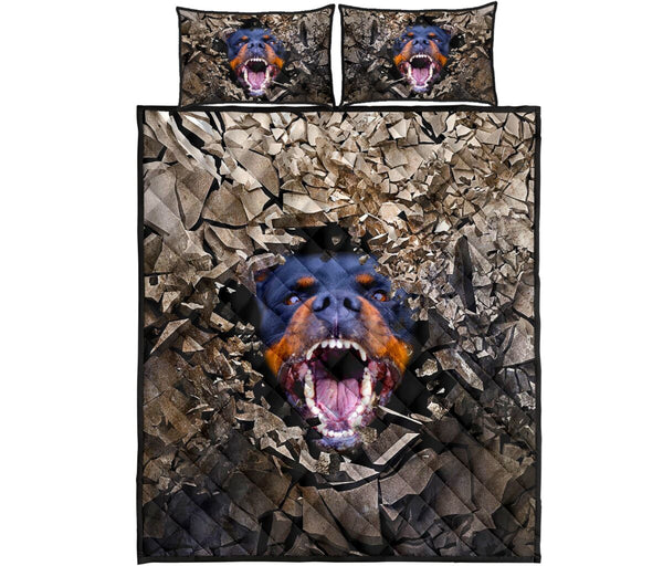 Rottweiler Angry - Bed Set- Love Quilt Bedding Set