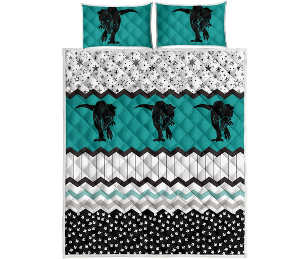 Dinosaurs Footprint Pattern Quilt Bed Set 1- Love Quilt Bedding Set