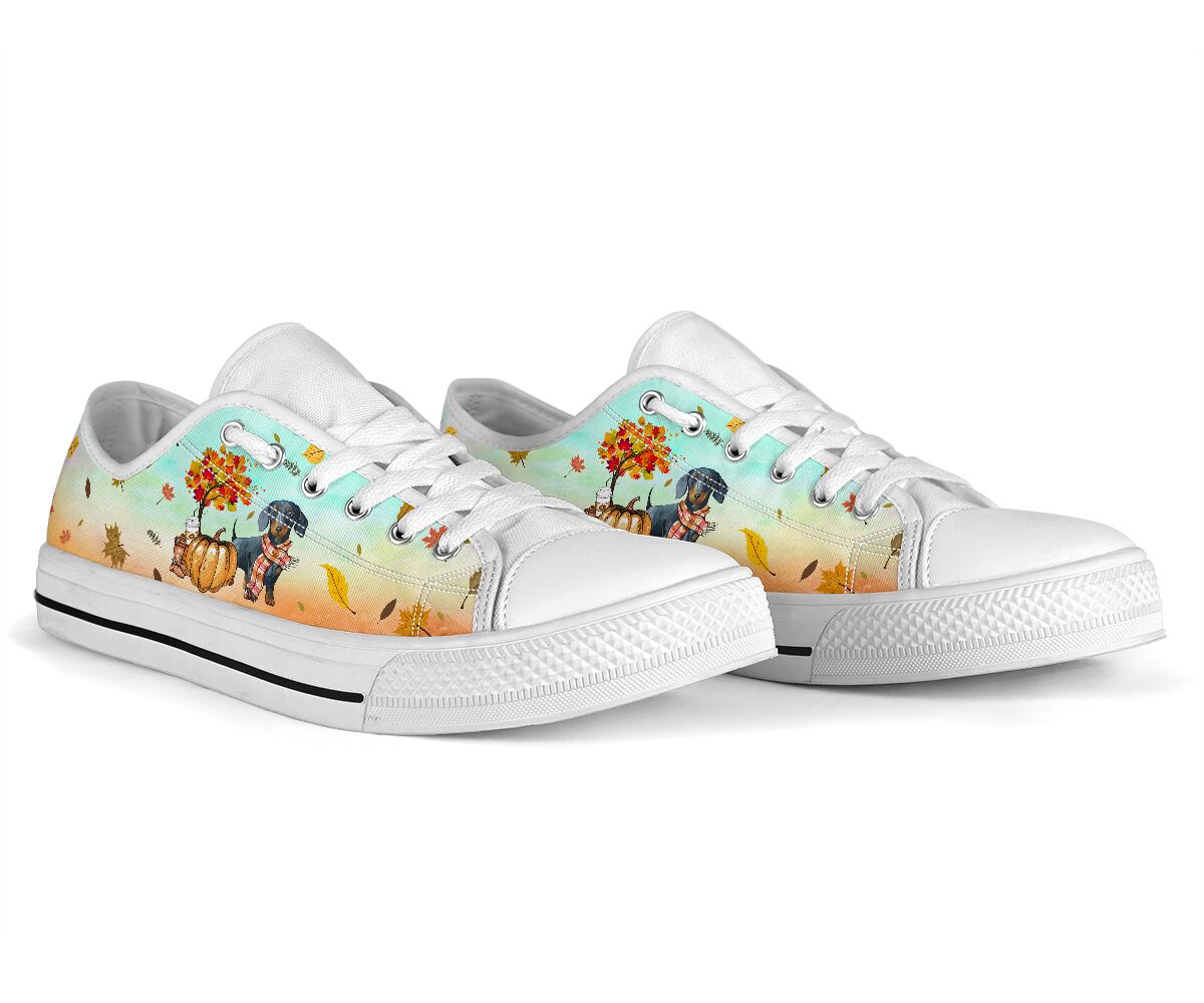 Dachshund And Autumn Set - Low Top Shoe - Love Low Top Shoes