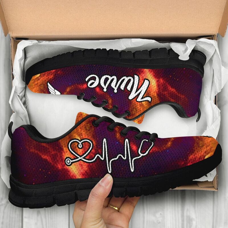 Nurse- Galaxy Orange Purple Kd Sneakers, Running Shoes, Shoes For Women, Shoes For Men, Cust- Love Sneakers