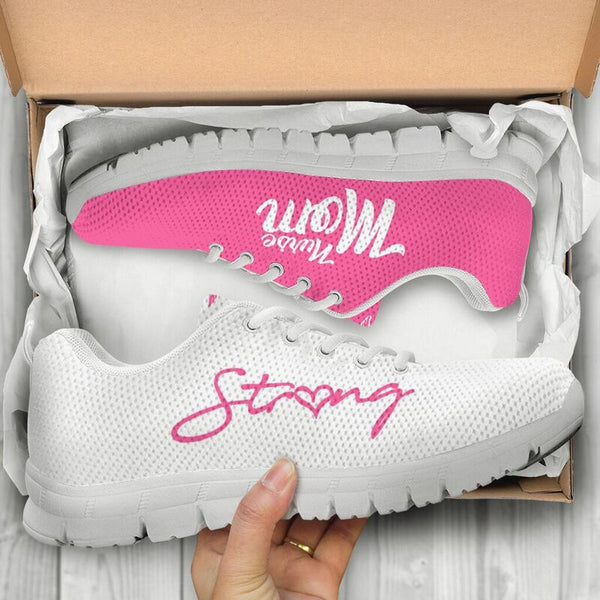 Nurse-strong Mom Pink White Sneakers, Running Shoes, Shoes For Women, Shoes For Men, Custom - Love Sneakers