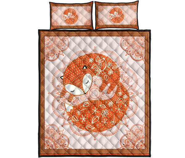 Fox Quilt Bed Set 95 - Love Quilt Bedding Set