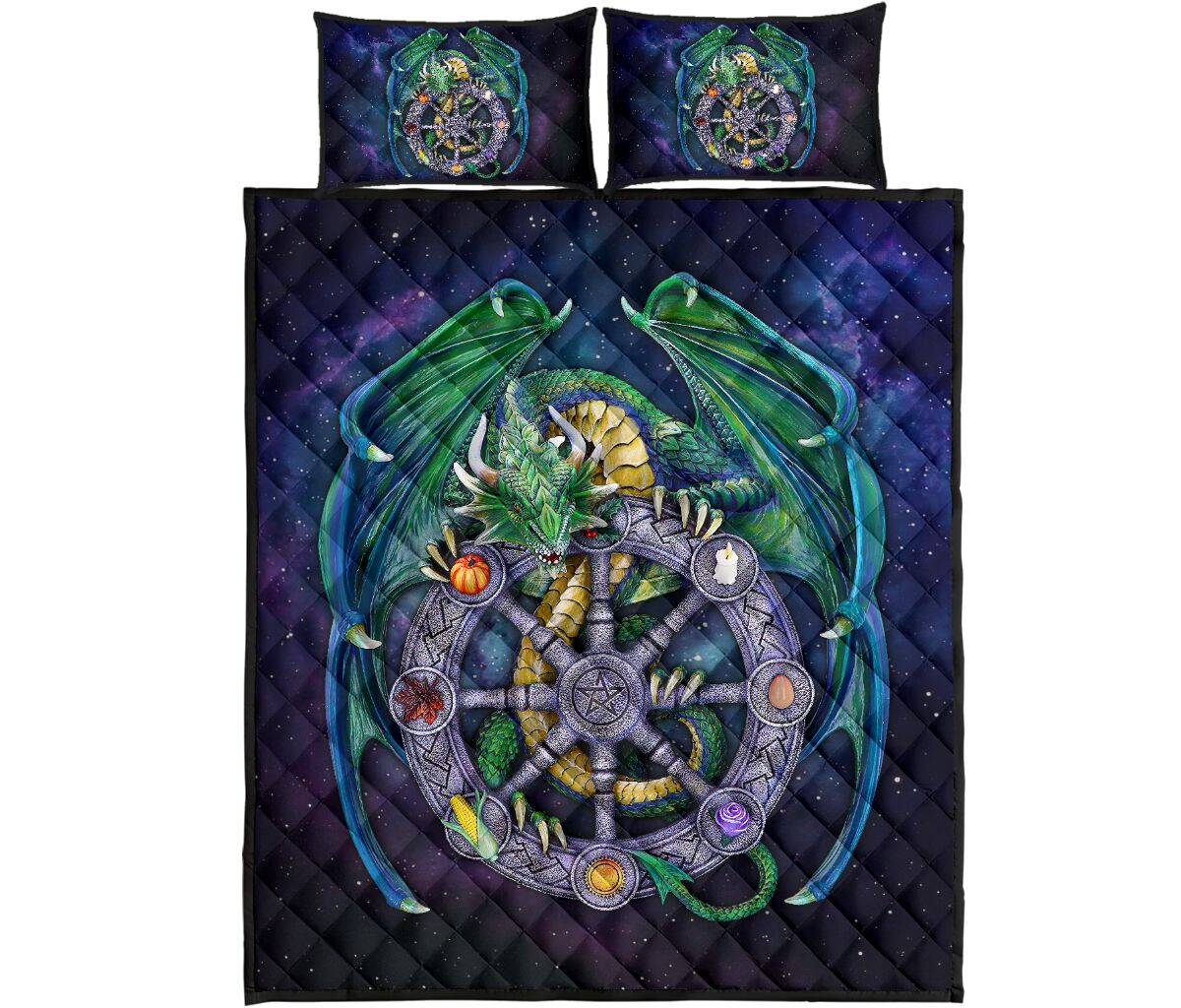 Dragon Quilt Bed Set - Love Quilt Bedding Set