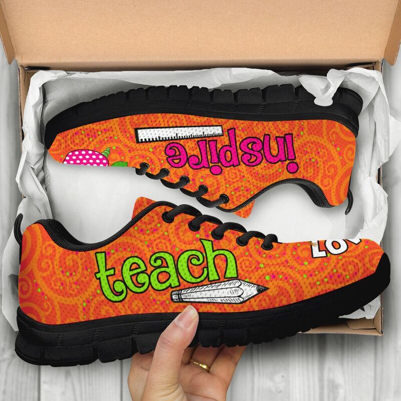 Teach Love Inspire Orange Kd Sneakers, Running Shoes, Shoes For Women, Shoes For Men, Custo- Love Sneakers