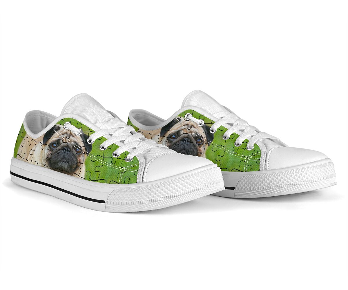 Pug Puzzle - Low Top Shoe - Love Love Top Shoes