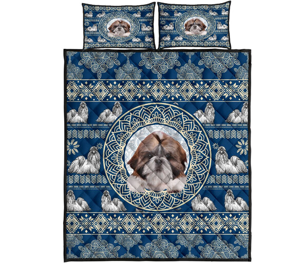 Shih Tzu Mandala Pattern - Bed Set- Love Quilt Bedding Set