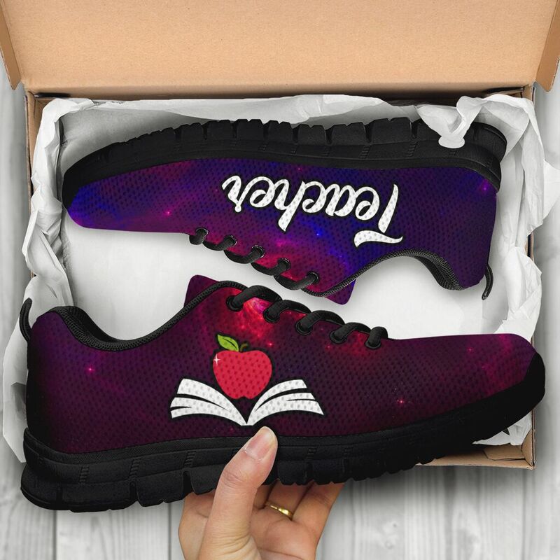 Teacher- Galaxy Red Blue Kd Sneakers, Running Shoes, Shoes For Women, Shoes For Men, Custom - Love Sneakers