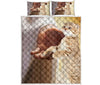 Cat Hand Jesus Quilt Bed Set - Love Quilt Bedding Set