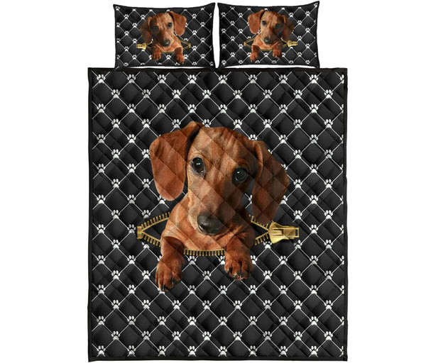 Dachshund Zipper - Bed Set - Love Quilt Bedding Set