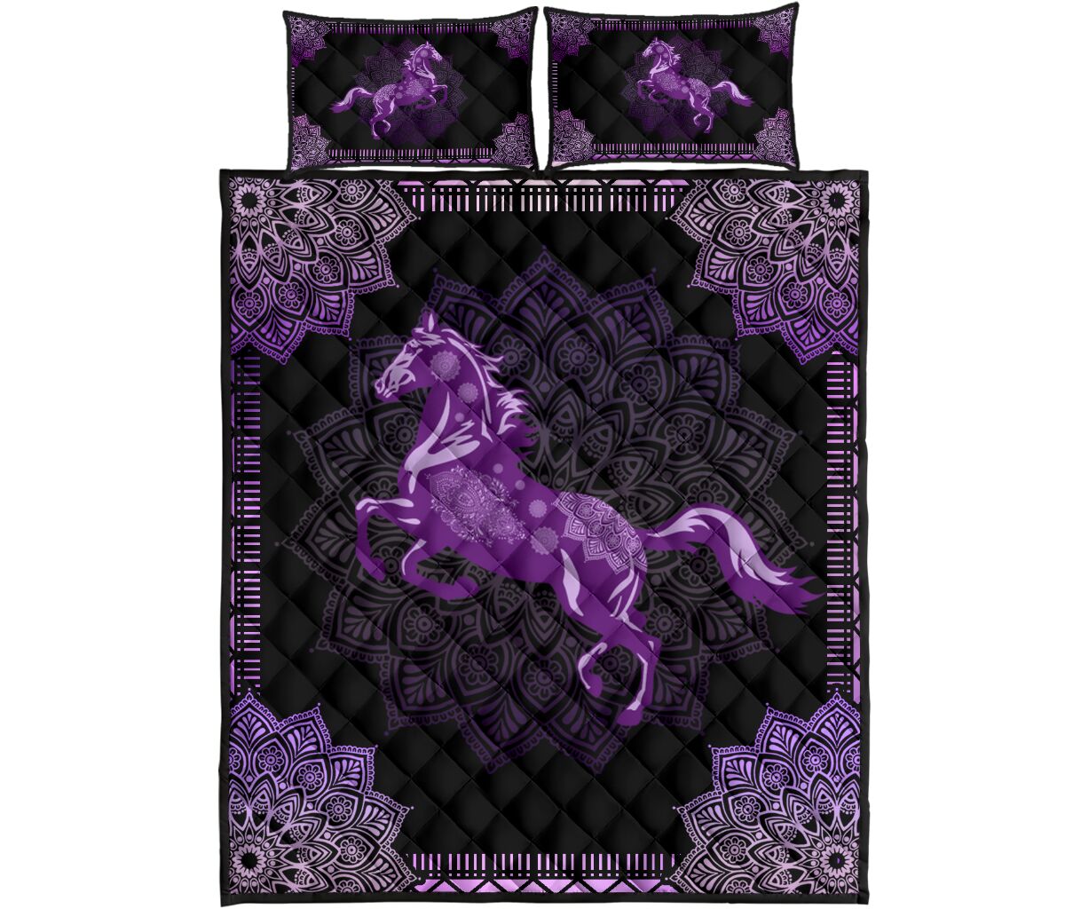 Horse Quilt Bed Set 45 - Love Quilt Bedding Set