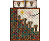 Elephant Sun And Tree Mandala Style Quilt Bed Set - Love Quilt Bedding Set