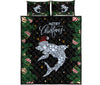Shark Diamond Hat Santa Backgroud Christmas Quilt Bed Set - Love Quilt Bedding Set