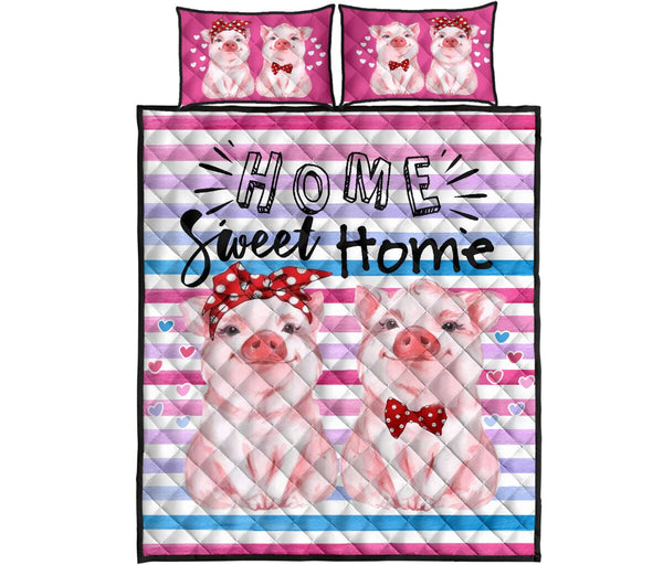 Pig Quilt Bed Set 13 - Love Quilt Bedding Set