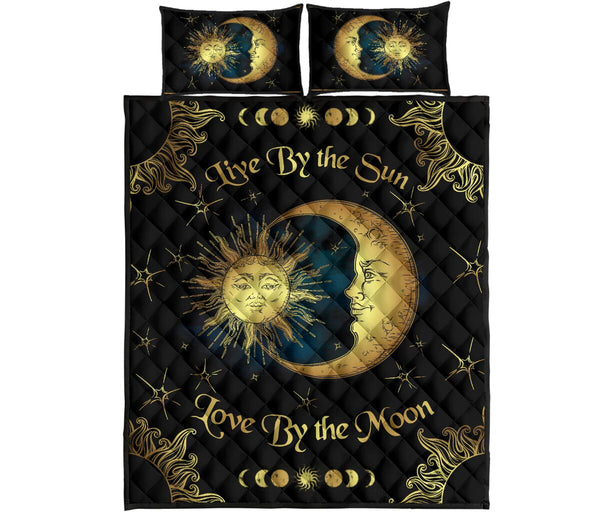 Sunflower Quilt Bed Set - Family - Sun Moon - Love Quilt Bedding Set