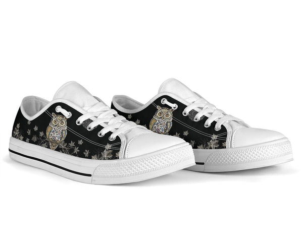 Owl Flower Art Low Top  Shoes