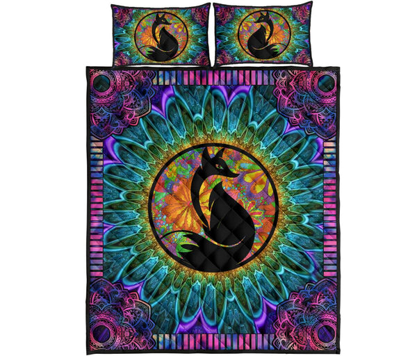 Fox Hippie Style Quilt Bed Set 8- Love Quilt Bedding Set