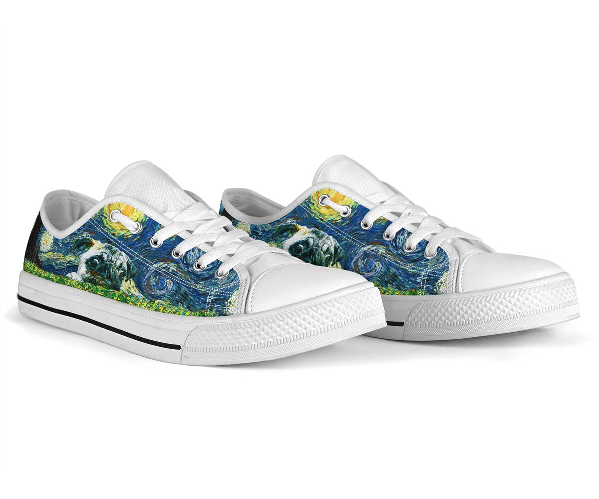 Pug Painting - Low Top Shoe - Love Love Top Shoes