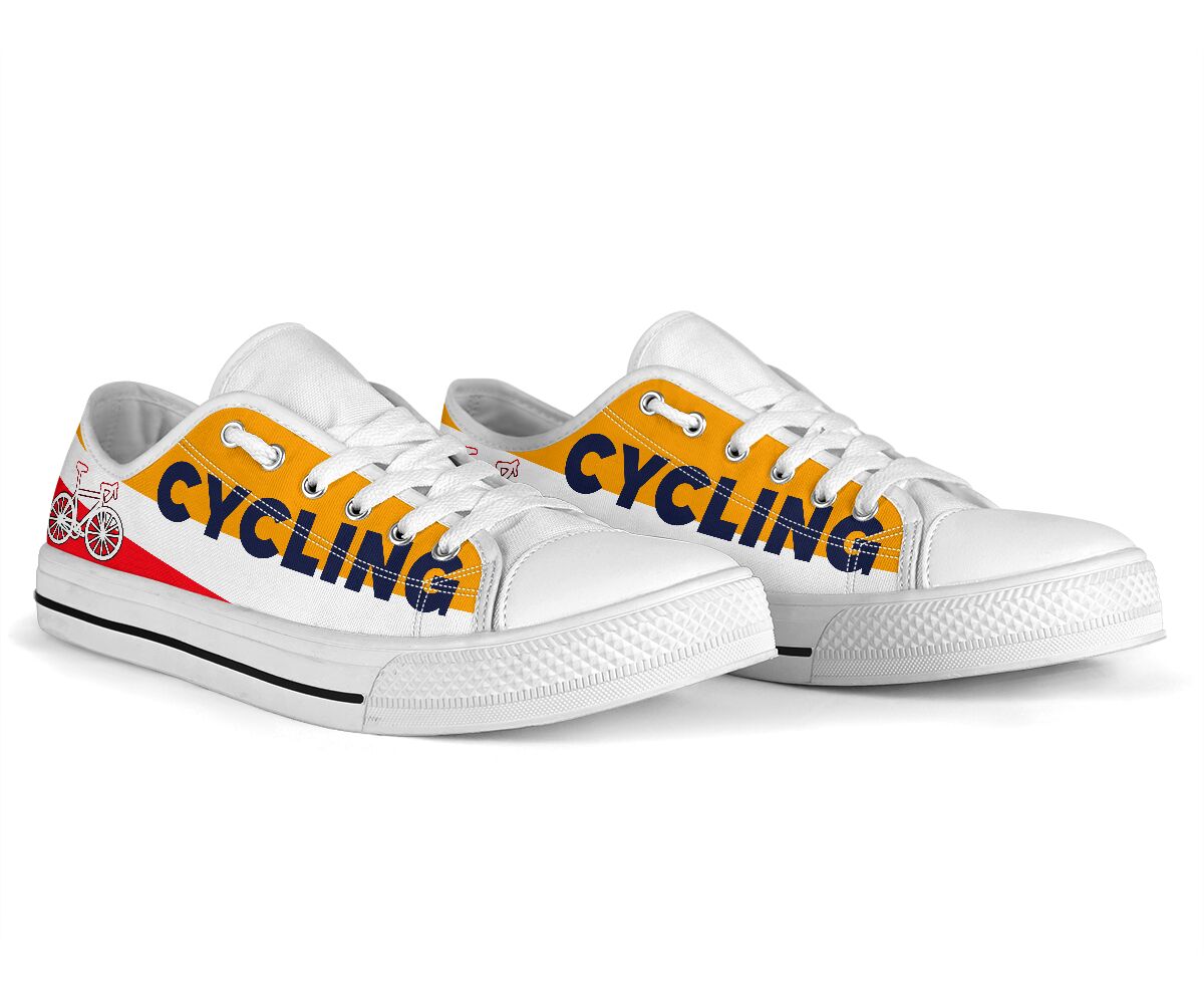 Cycling White Mix Red - Low Top Shoe - Love Love Top Shoes