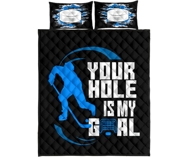 Hockey Your Hole Is My Goal - Bed Set - Love Quilt Bedding Set