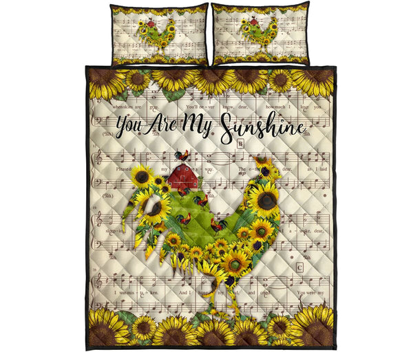 Roosters Are My Sunshine - Quilt Bed Set - Love Quilt Bedding Set