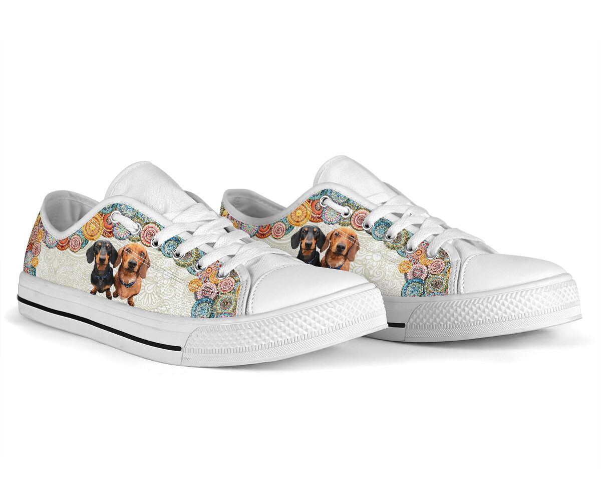 Dachshund Mandala Color Pattern - Low Top Shoe - Love Love Top Shoes
